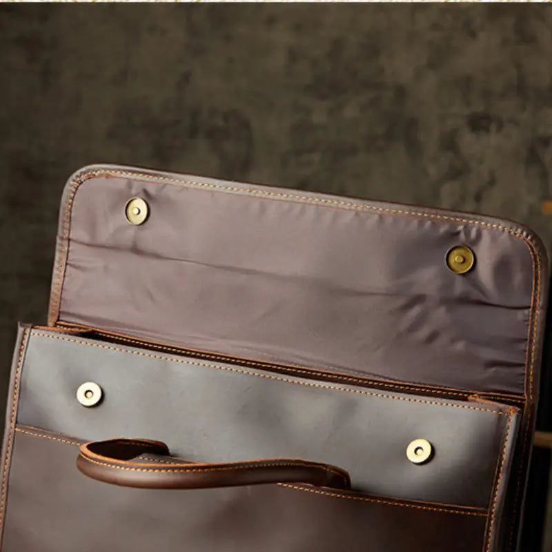 Men's Genuine Leather Business Briefcase Crossbody Messenger Bag