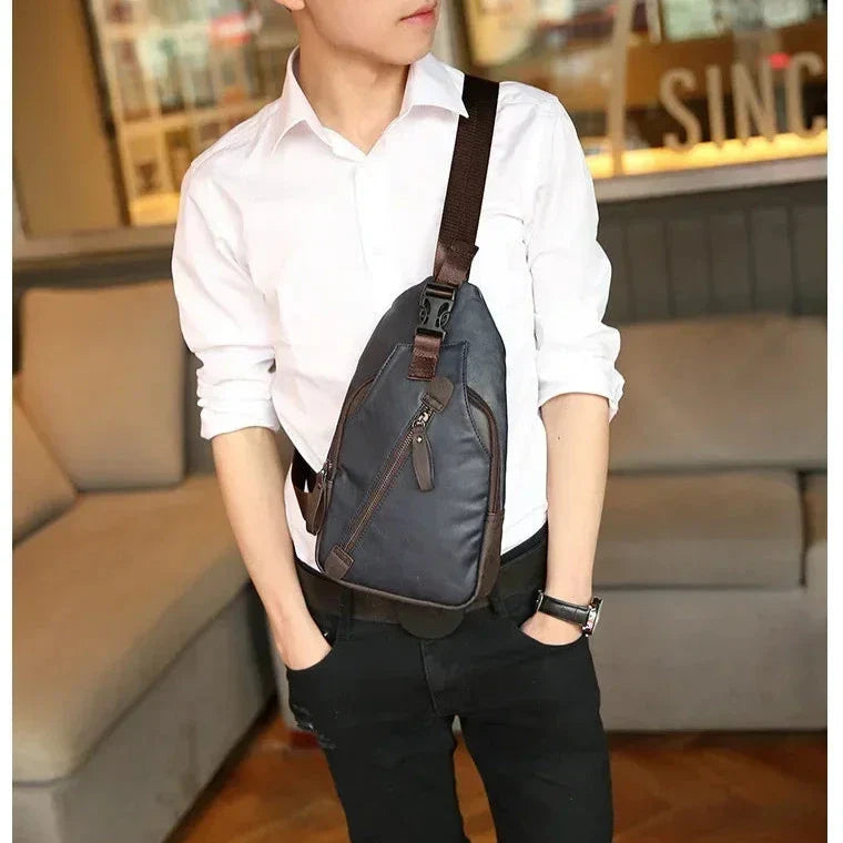 Men's Vintage Leather Crossbody Bag
