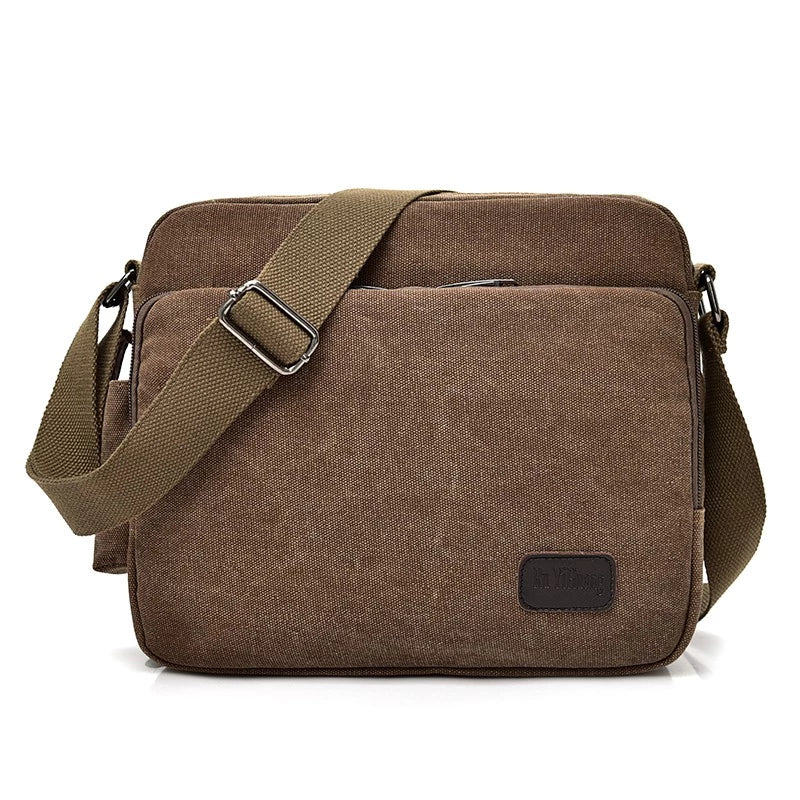 Men's Versatile Travel Canvas Crossbody Messenger Bag