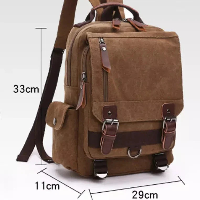 Leo | Men's Vintage Canvas Multi-Functional Large Travel Backpack