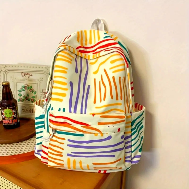 Liam | Men's Colour Stripes Cute Nylon Large Laptop Backpack