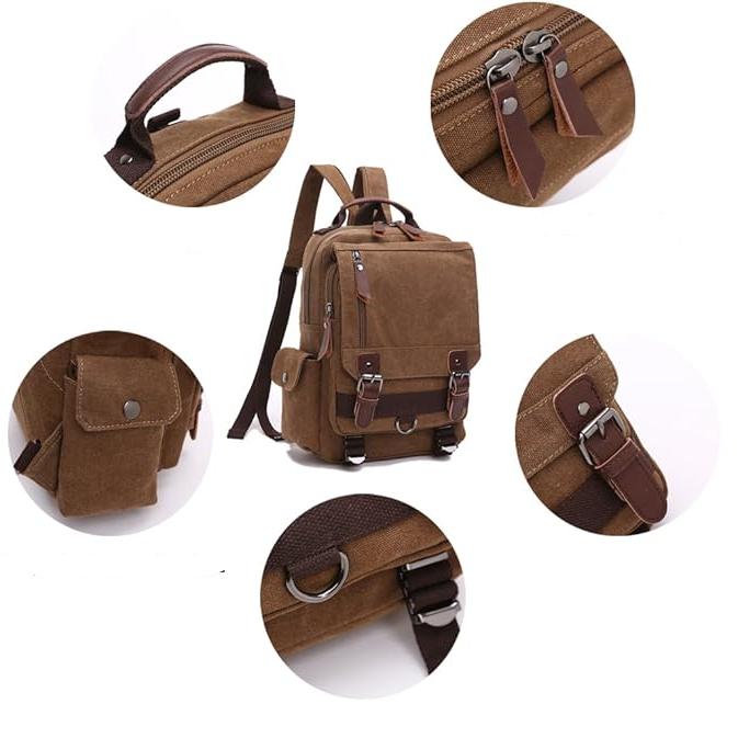 Leo | Men's Vintage Canvas Multi-Functional Large Travel Backpack