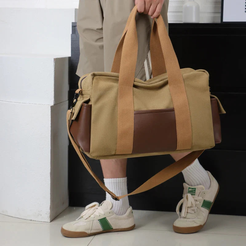 Noah | Men's Vintage Canvas Large Travel Crossbody Messenger Tote Bag
