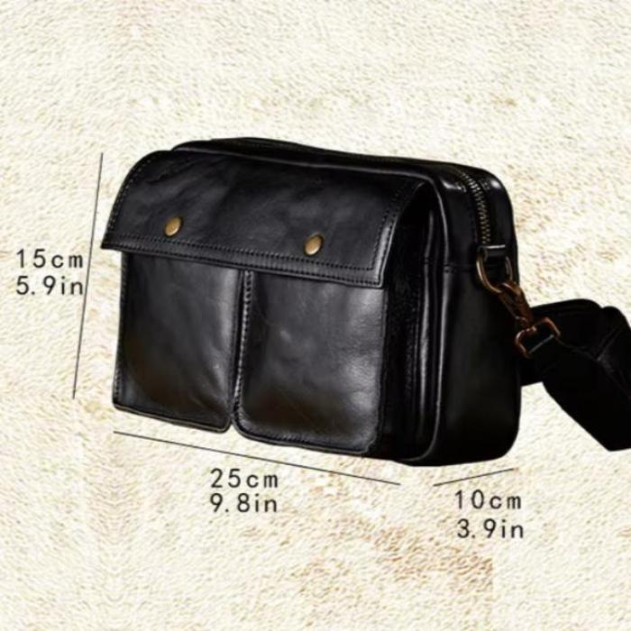 Oliver | Men's Cowhide Leather Crossbody Messenger Travel Bag