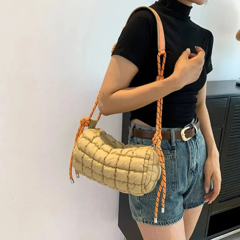 Thea | Women's Quilted Nylon Waterproof Crossbody Messenger Travel Bag