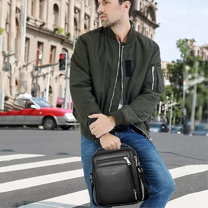 Victor | Men's Vintage Leather Small Crossbody Messenger Bag