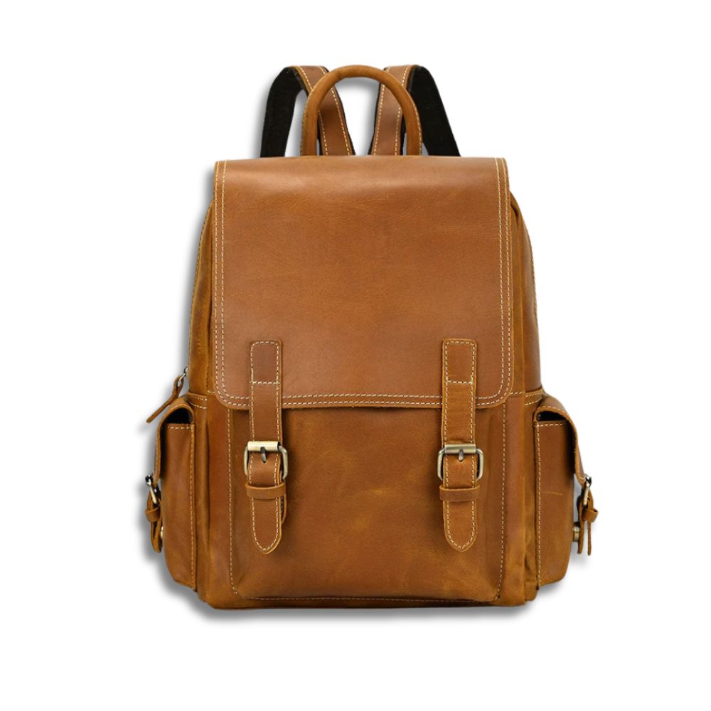 Owen | Men's Vintage Crazy Horse Leather Large Travel Backpack