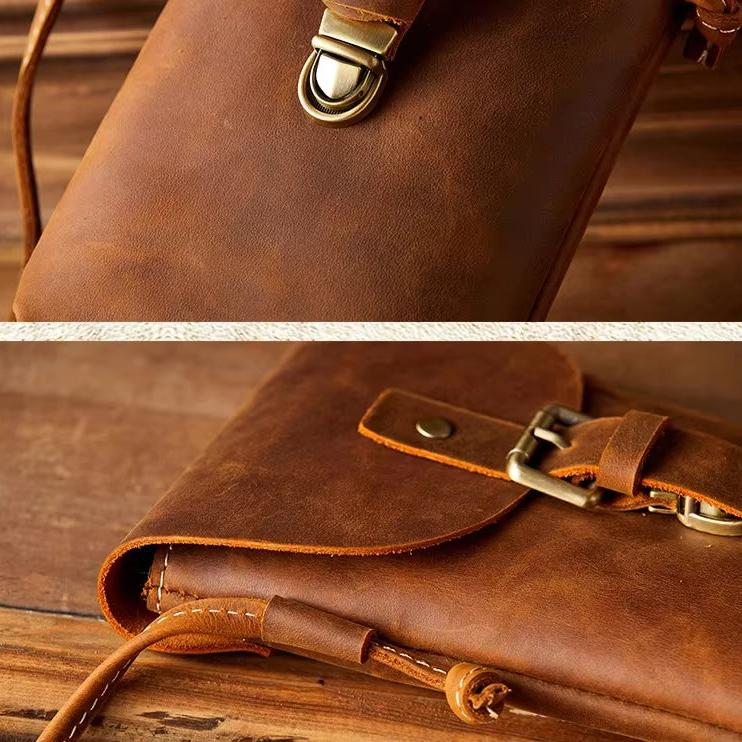 Henry | Men's Vintage Leather Mini Crossbody Sling Bag