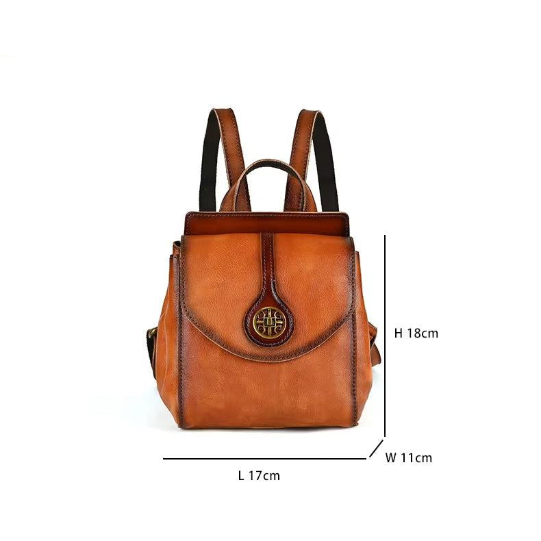 Mila | Vintage Leather Women's Mini Daypack Backpack