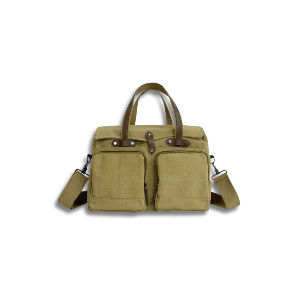 Nathan | Men's Vintage Canvas Large Crossbody Messenger Travel Bag