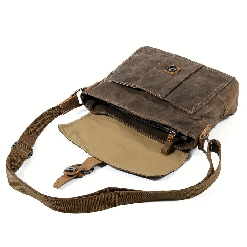 Men's Vintage Waterproof Canvas Crossbody Messenger Bag