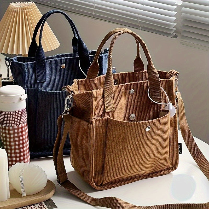 Women's Striped Corduroy Crossbody Bag