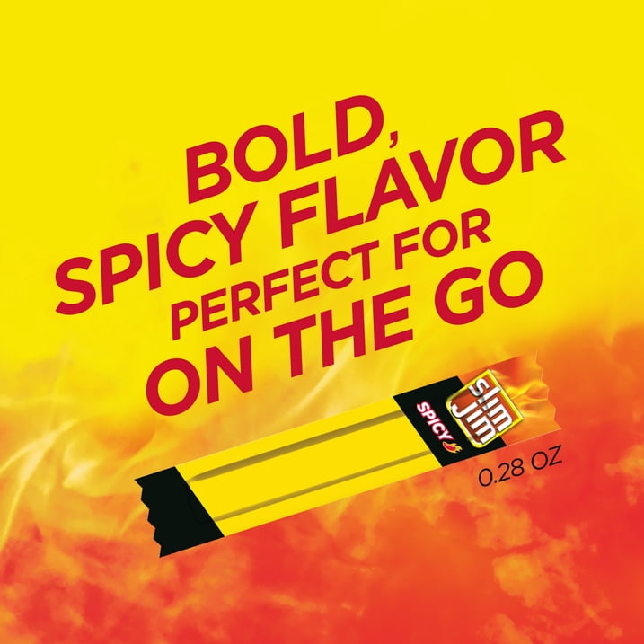 Slim Jim Smoked Meat Sticks, Original Flavor Savory Snack Sticks, Made with Real Meat, High Protein Smoked Snack, Convenient Travel Snack for Road Trips and Flights