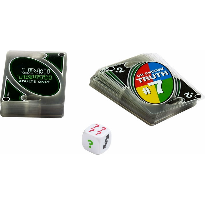UNO Truth Adults Only Card Game, 4-Level Raciness Play, Bold Truth Questions Card Game for Adult Game Night, Perfect for Travel, Dorm, Camping and Party, Fun Icebreaker Game for Friends and Couples