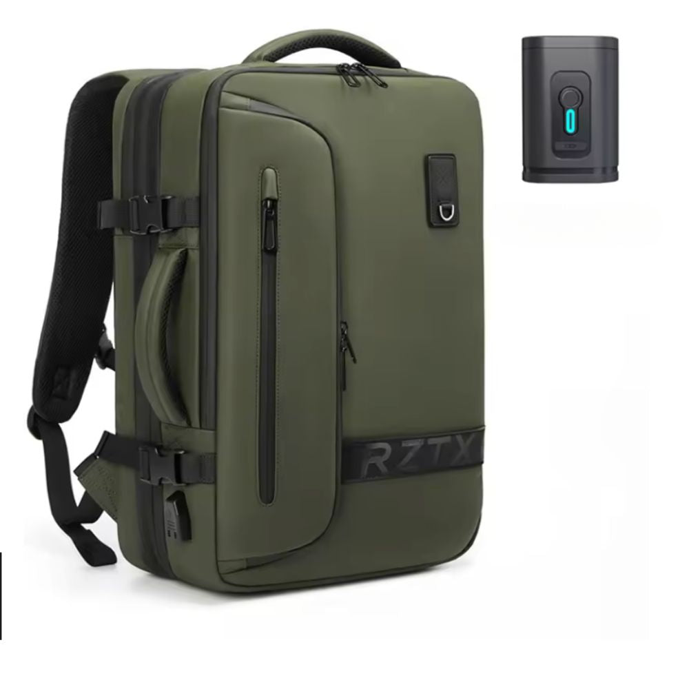 Men's Air Compression Expandable Laptop Travel Backpack with USB Charging