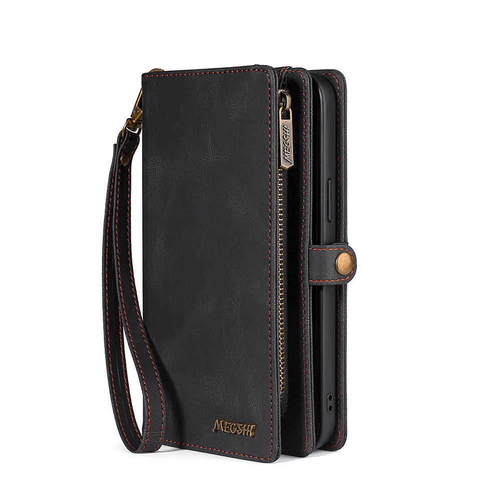 Suitable For iPhone 12 Wallet Mobile Phone Leather Case iPhone 13Promax Card Mobile Phone Case Multi-Functional Protective Cover
