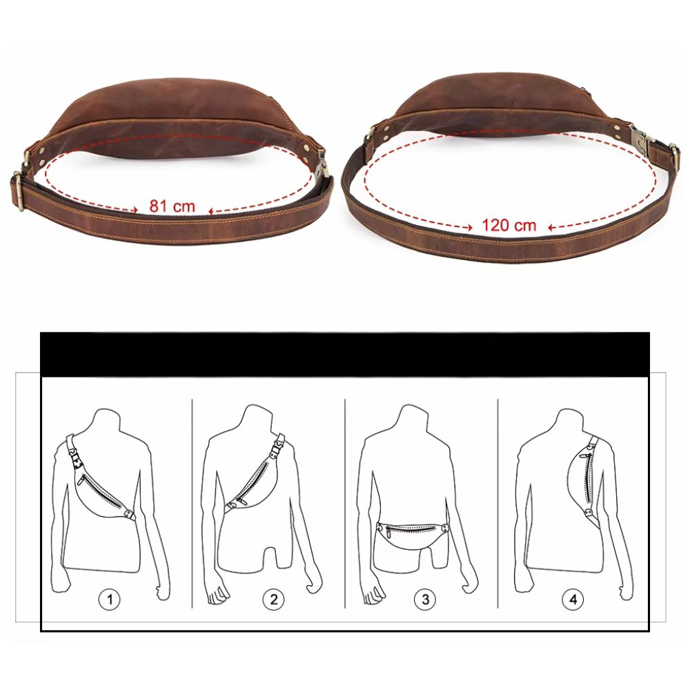 Mason | Men's Crazy Horse Leather Fanny Pack Crossbody Bum Bag