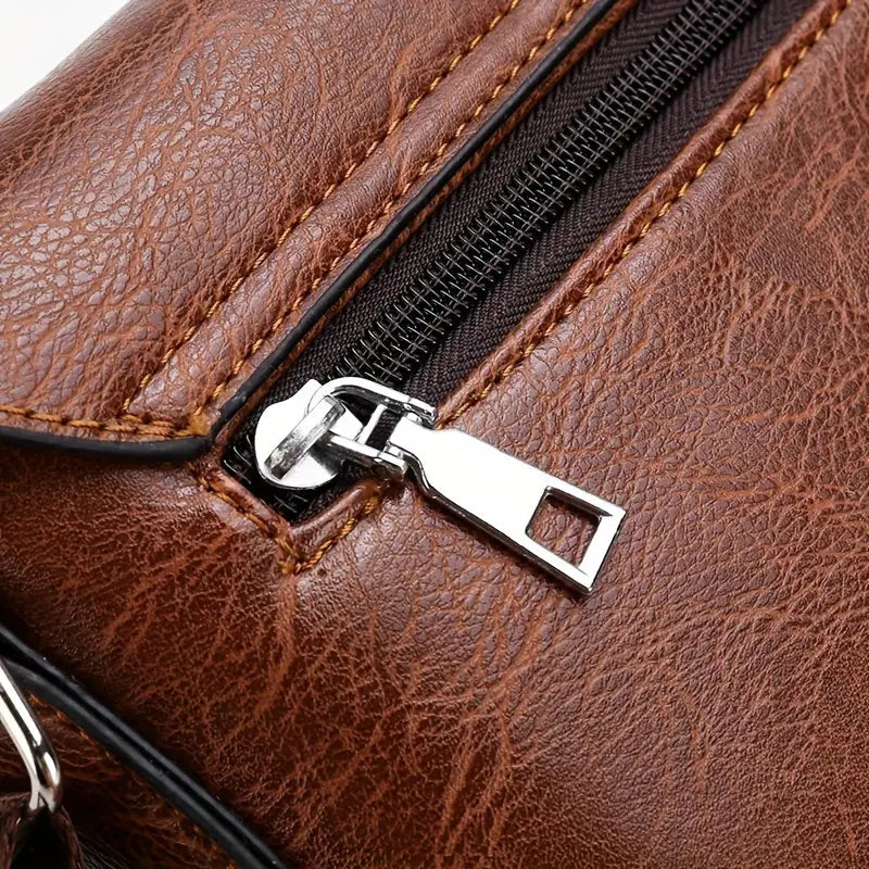 Jack | Men's Simple Large Capacity Leather Crossbody Messenger Sling Bag