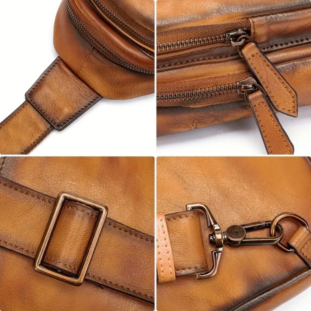 Callum | Mens' Vintage Leather Small Crossbody Bag