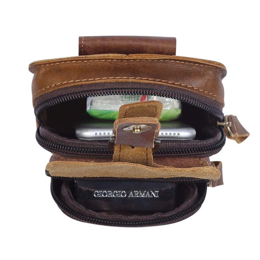 Ezra | Men's Vintage Leather Belt Pouch Bum Bag