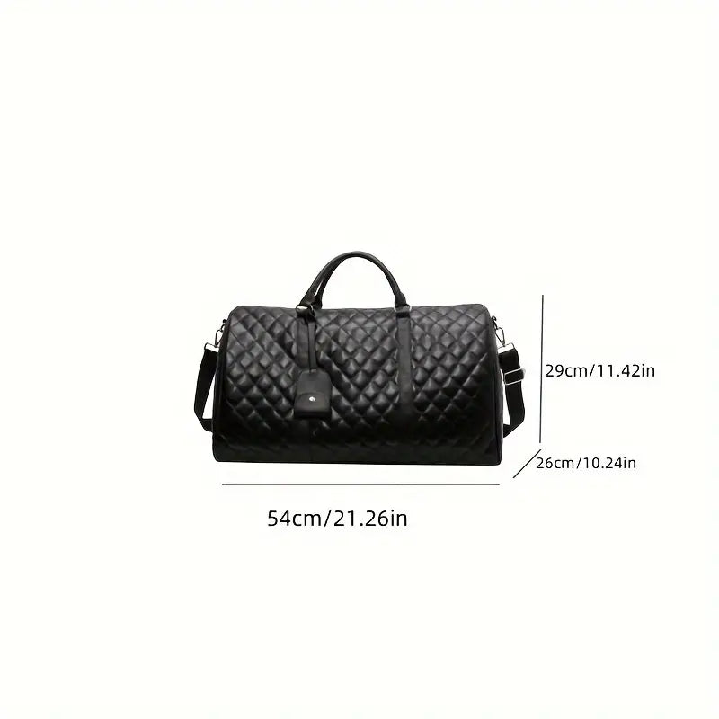 Chloe | Elegant Quilted Overnight Garment Travel Duffle Bag