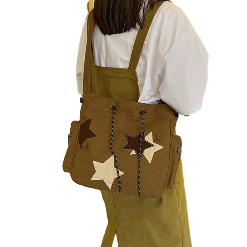 Luna | Women's Star Canvas Crossbody Messenger Bag