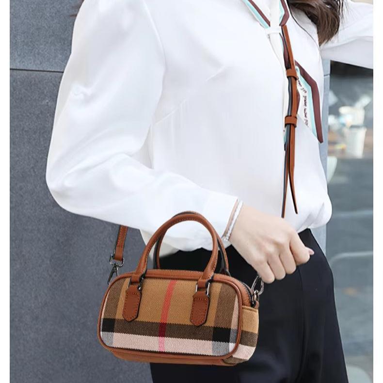 Lily | Women's Vintage Plaid Canvas Crossbody Handbag