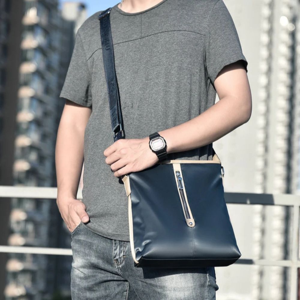 Men's Multi-Compartment Oxford Travel Crossbody Bag