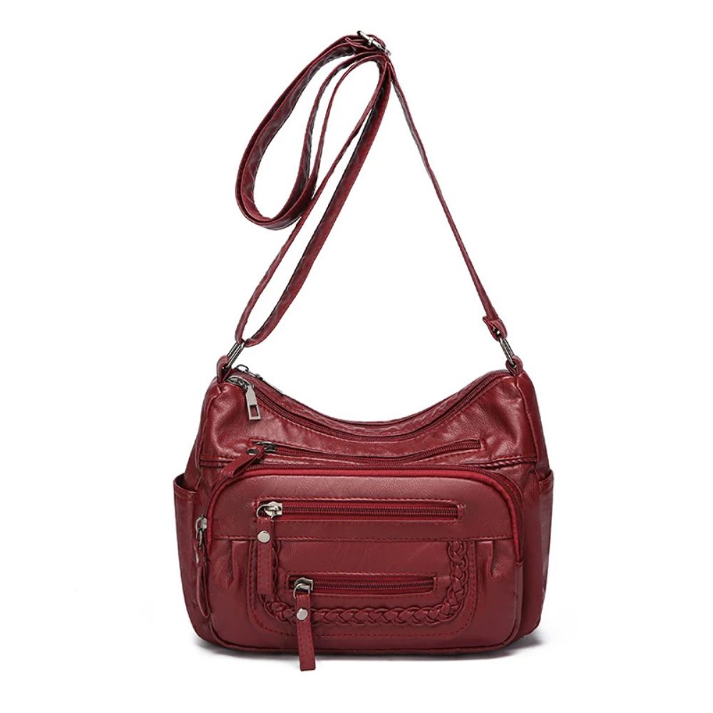 Anastasia | Women's Multi-Pocket Leather Crossbody Messenger Bag
