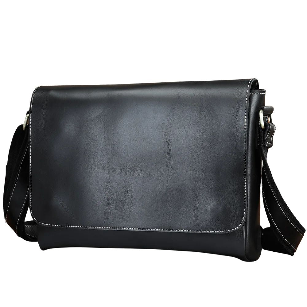 James | Men's Vintage Leather Large Crossbody Messenger Bag