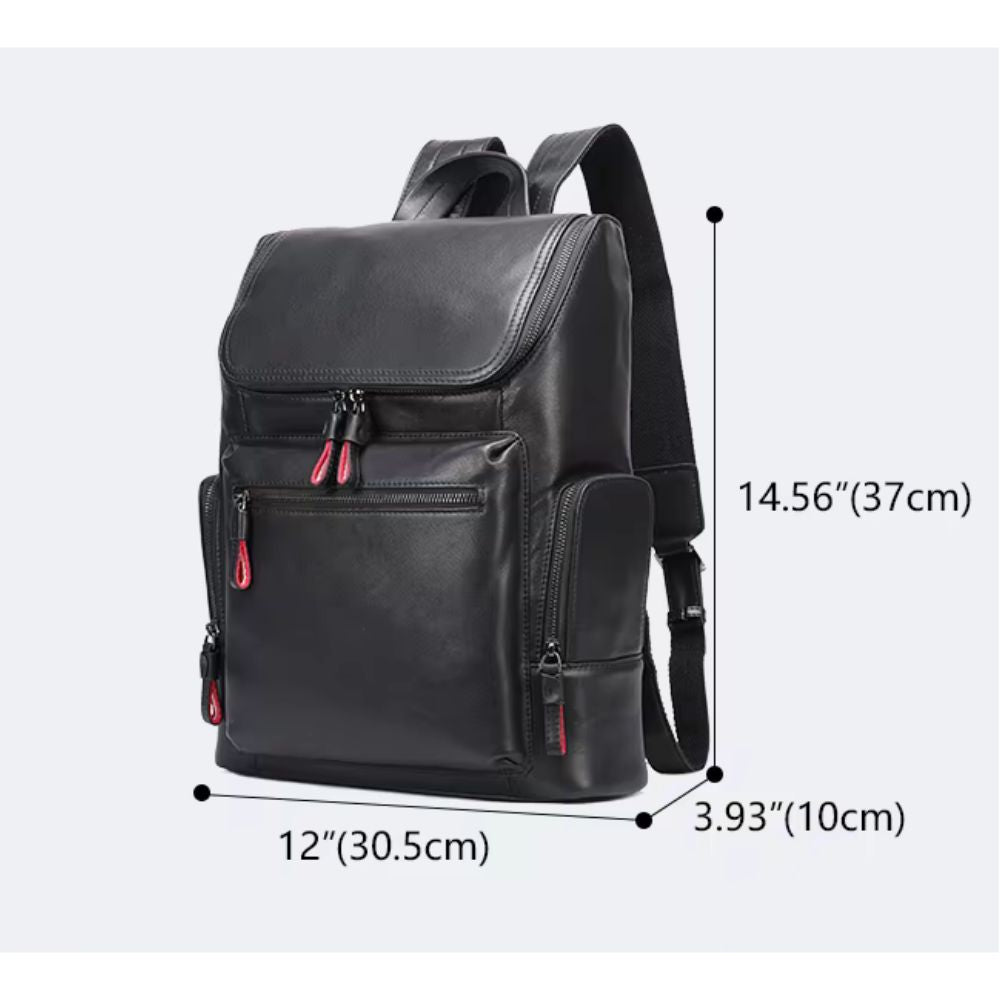 Men's Genuine Leather Laptop Travel Backpack
