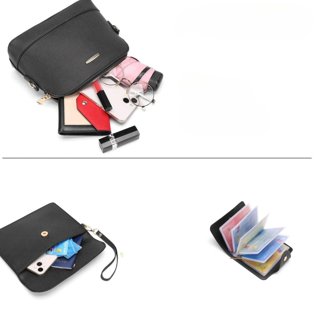 Aria | 4-Piece Women's Classic PU Leather Crossbody Handbag Set