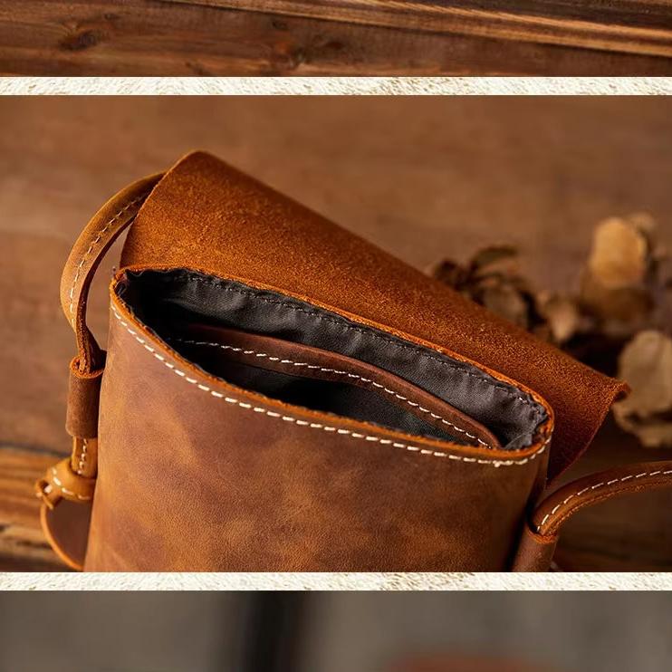 Henry | Men's Vintage Leather Mini Crossbody Sling Bag