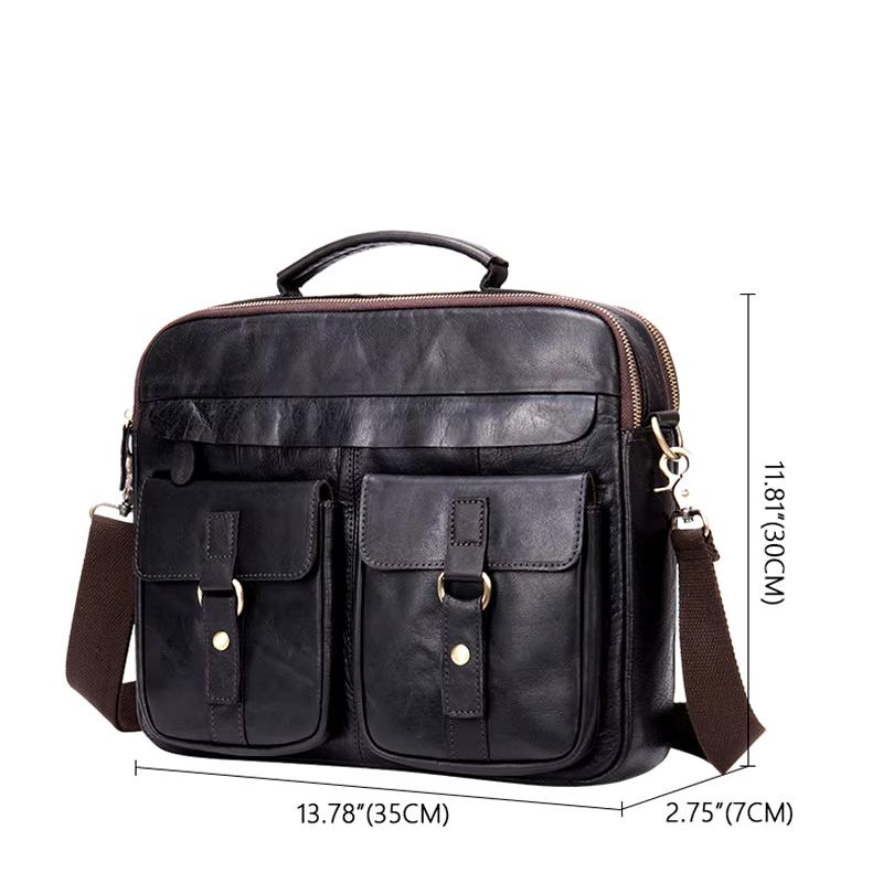 Alexander | Men's Genuine Leather Briefcase Crossbody Messenger Travel Handbag