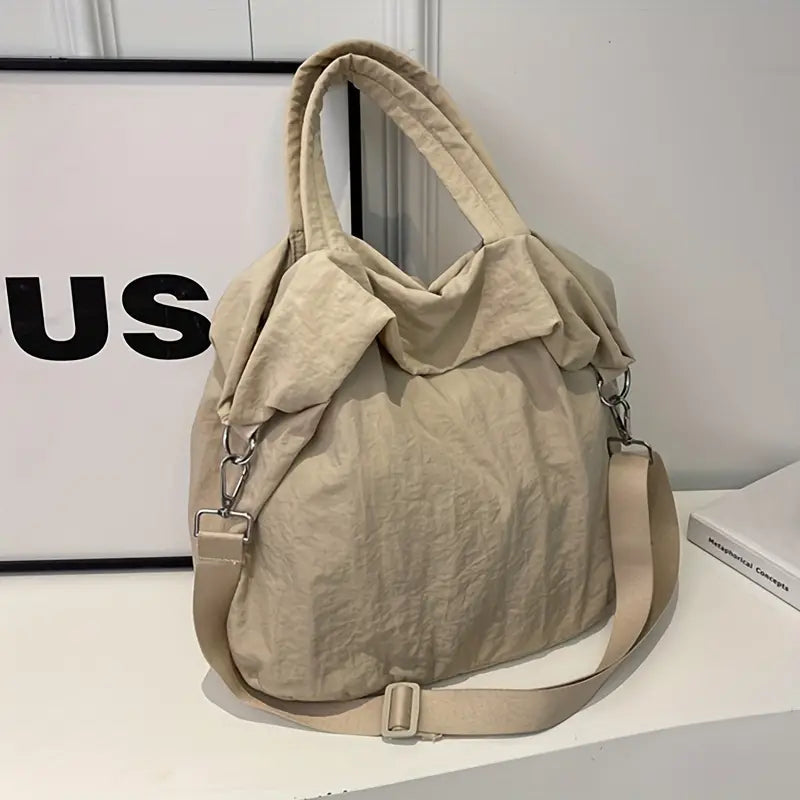 Large Capacity Multi-Pocket Nylon Crossbody Messenger Tote Handbag