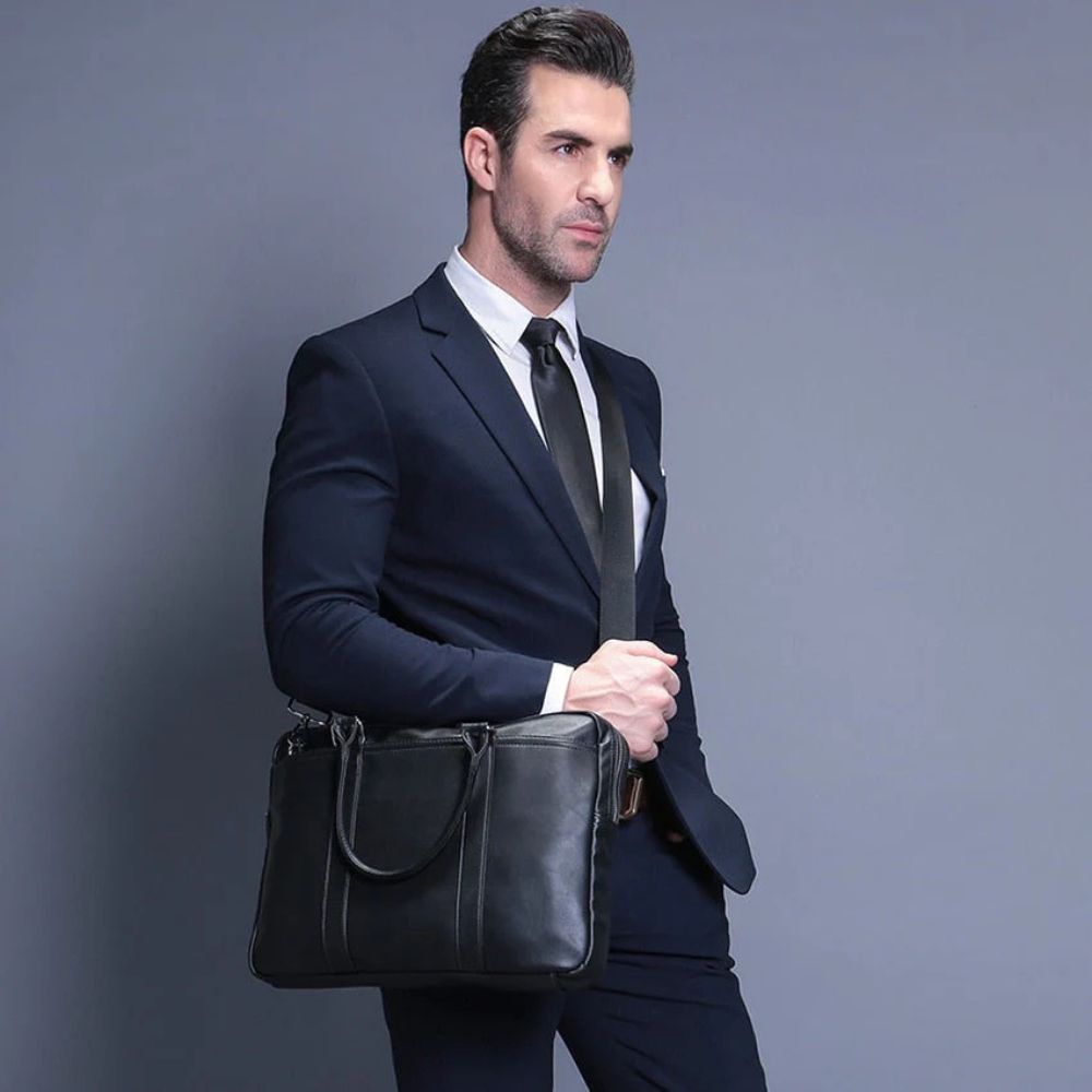 Leighton | Men's Classic Leather Laptop Briefcase Crossbody Messenger Handbag