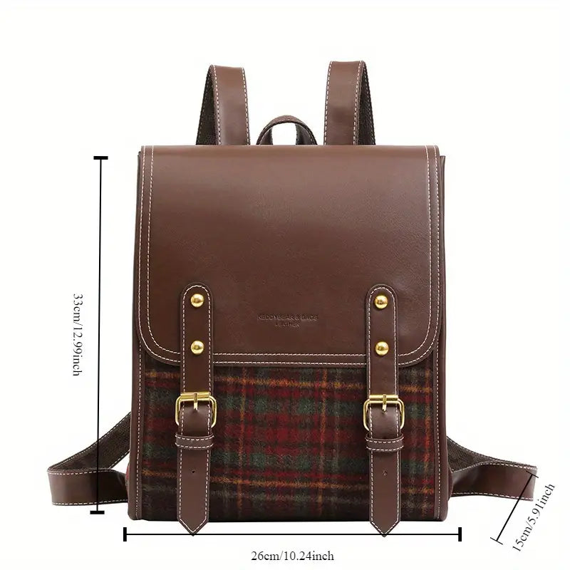 Mila | Women's Retro Plaid Cute Small Backpack