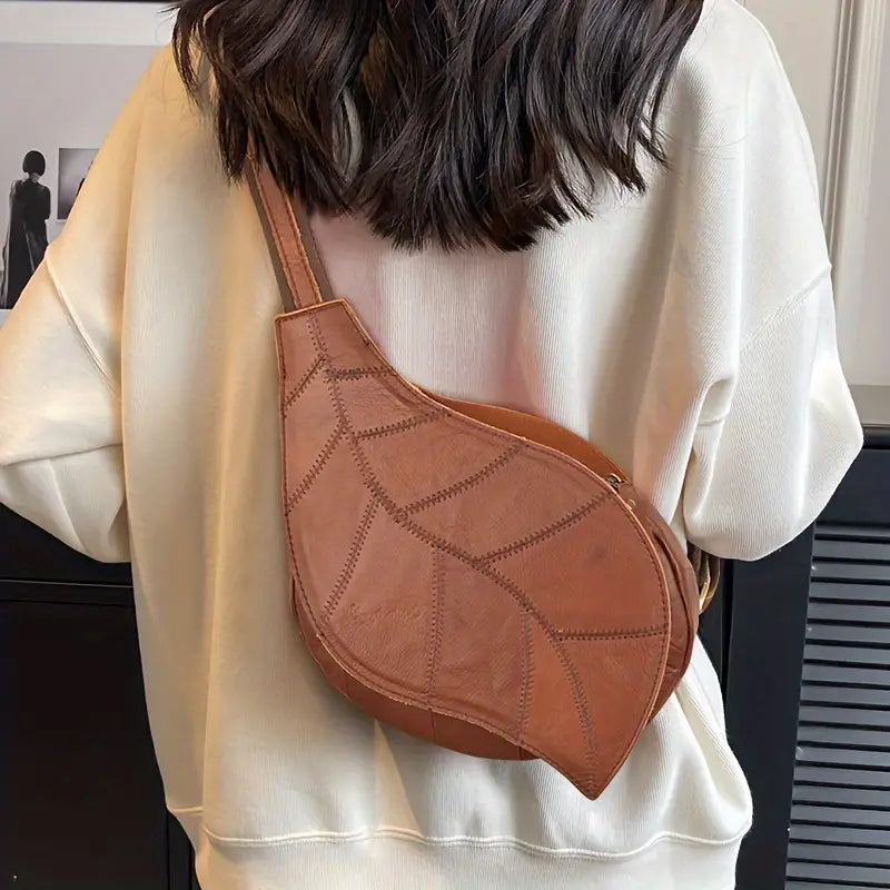 Lila | Women's Leaf Shaped Leather Crossbody Sling Bag