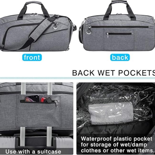 Max | Waterproof Travel Sports Gym Duffle Bag with Shoes Compartment