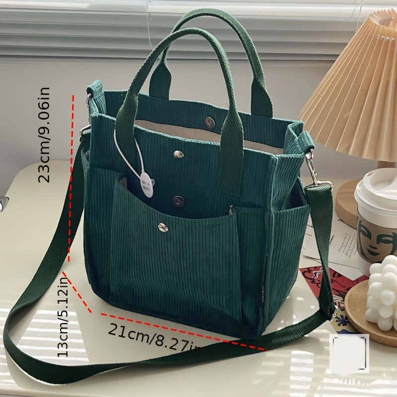 Women's Striped Corduroy Crossbody Bag