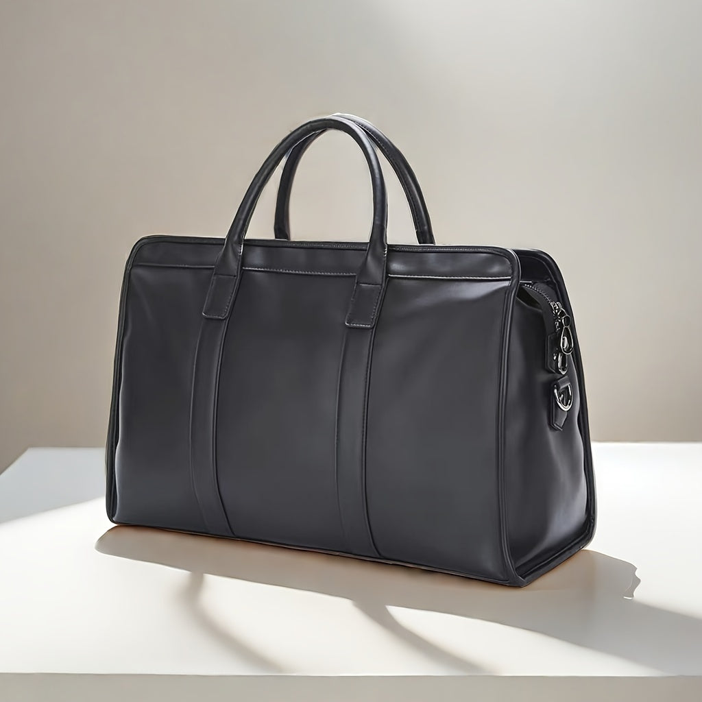 Men's Large Capacity Faux Leather Travel Duffle Bag