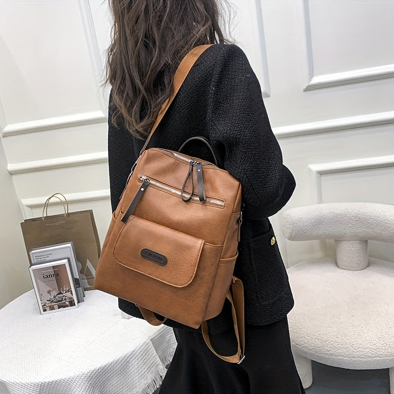 Chloe | Anti-Theft Leather Travel Backpack