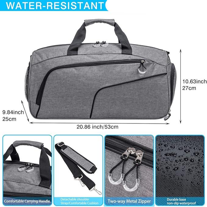 Max | Waterproof Travel Sports Gym Duffle Bag with Shoes Compartment