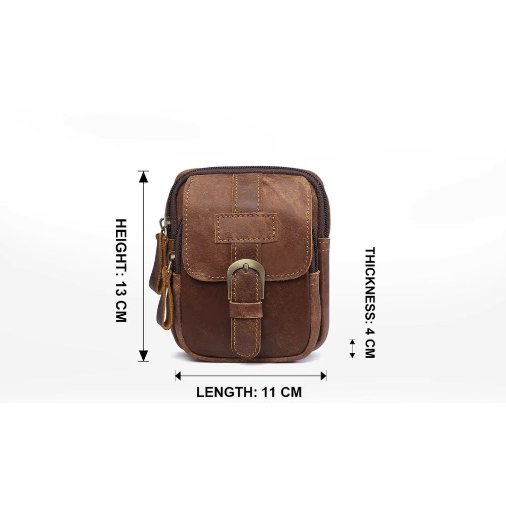 Ezra | Men's Vintage Leather Belt Pouch Bum Bag