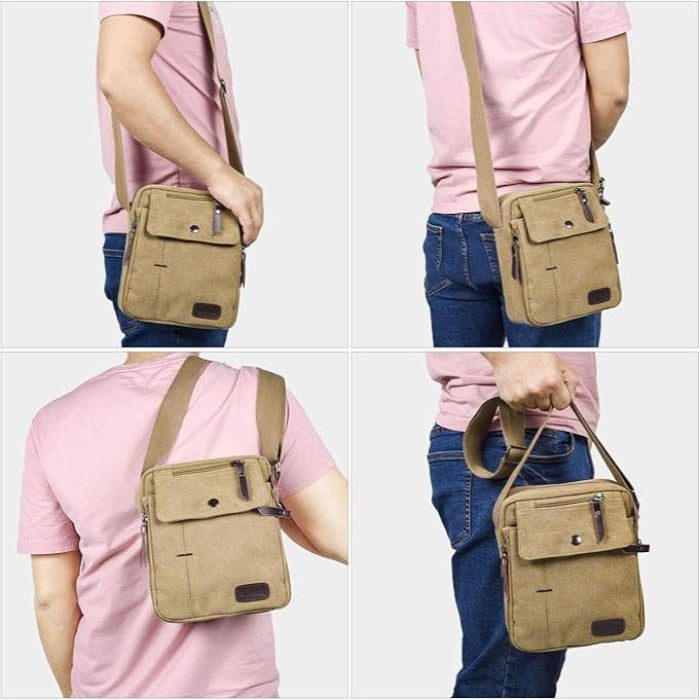 Maxwell | Men's Canvas Small Crossbody Messenger Bag