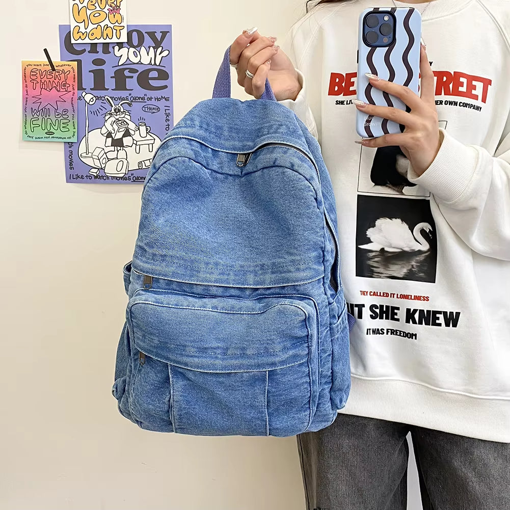Marla | Women's Large Capacity Vintage Denim Backpack