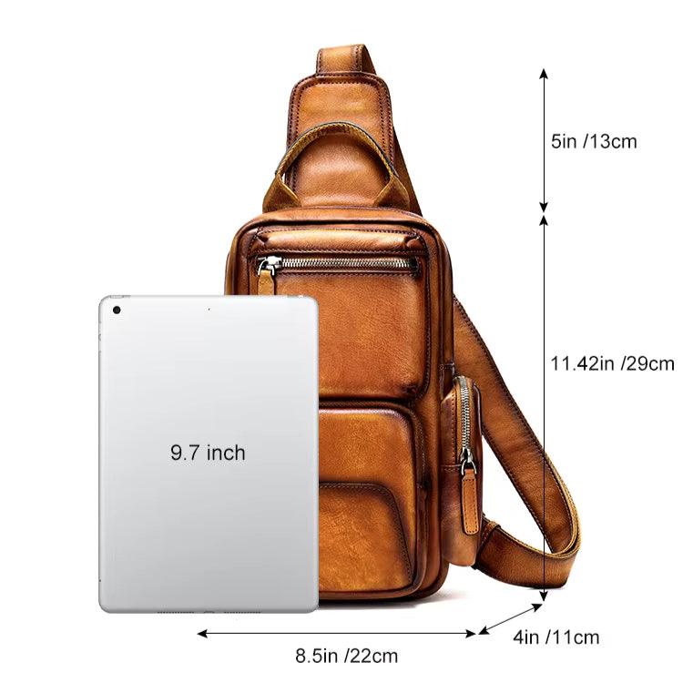 Oliver | Men's Vintage Cowhide Leather Crossbody Sling Travel Bag