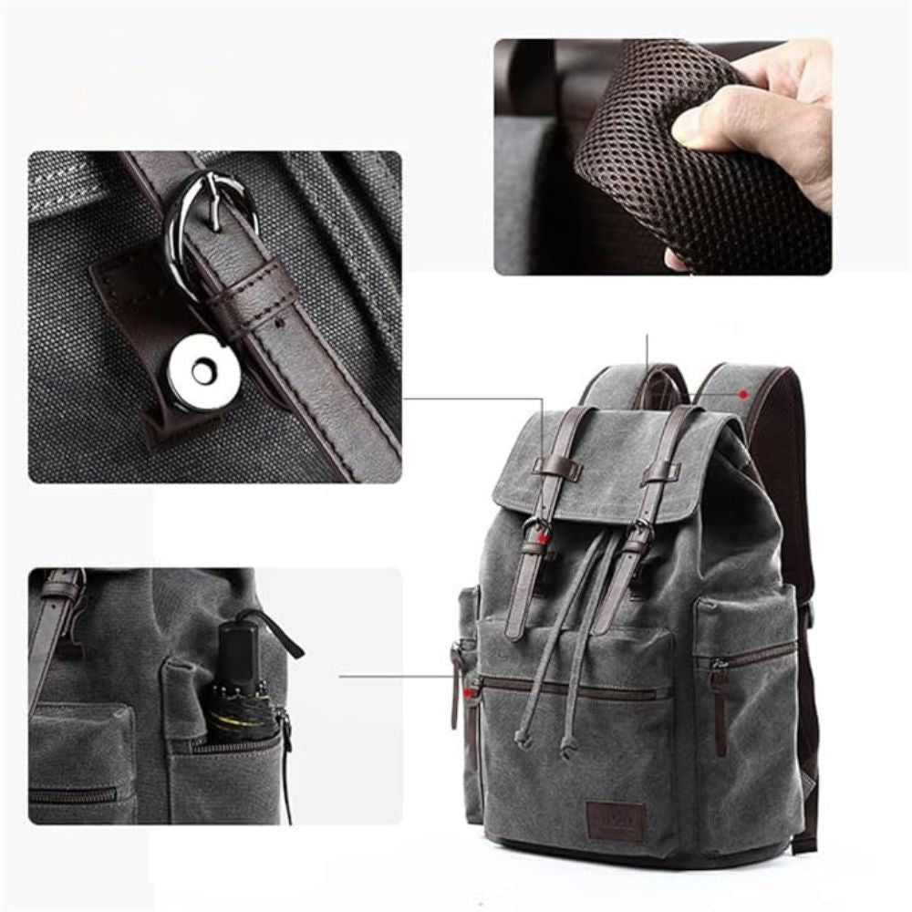 Piper | Men's Canvas Travel Drawstring Laptop Backpack