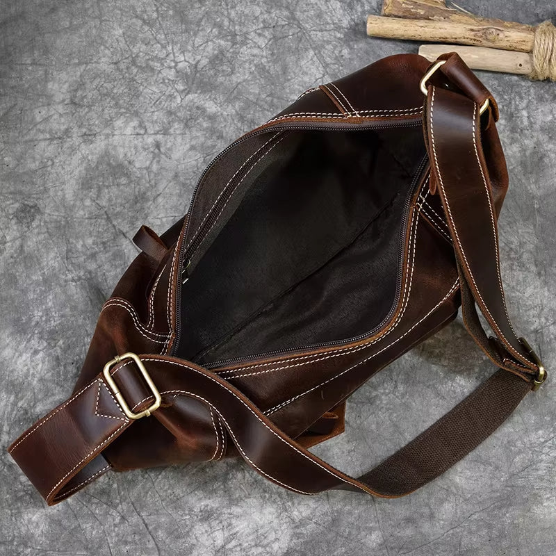 Liam | Men's Retro Crazy Horse Leather Crossbody Sling Travel Bag