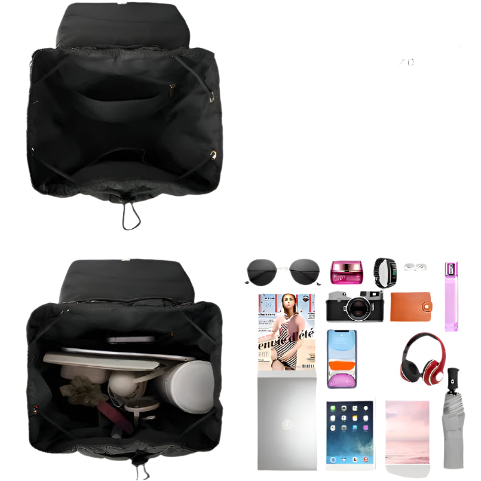 Amanda | Women's Spacious Lightweight Nylon Drawstring Travel Backpack